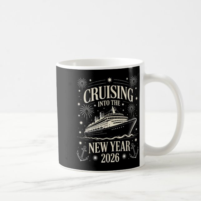 Caneca De Café Cruising Into The 2026 New Year Matching Family Cr (Direita)