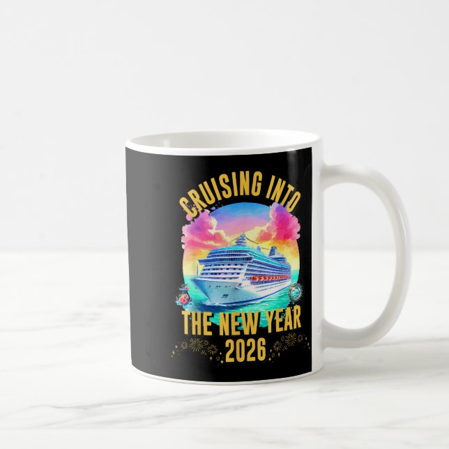 Caneca De Café Cruising Into The New Year 2026 Ocean Lover  (Direita)