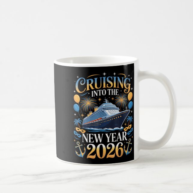 Caneca De Café Cruising Into The New Year 2026 Vacation Design  (Direita)