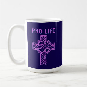 Caneca de Café Cruz Católica Romana Pró-Vida