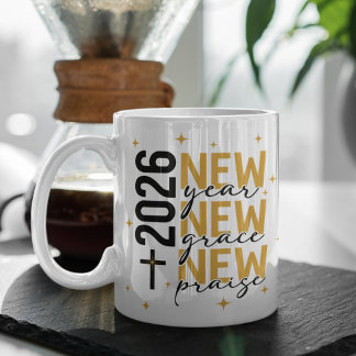Caneca De Café Cruz com Escrito Personalizado para o Ano Novo Cri