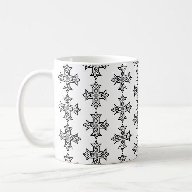 Caneca De Café Cruz Copta Arte Fina Premium (Esquerda)