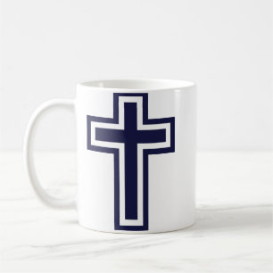 Caneca De Café Cruz cristã azul diferentes variantes