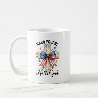 Caneca De Café Cruz Cristã Patriótica Personalizada de 4 de Julho