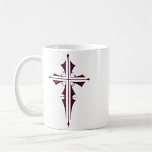 Caneca De Café Cruz Cristã Roxa