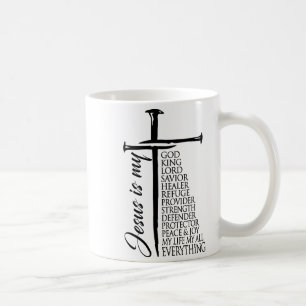Caneca De Café Cruz Cristão Cristo Jesus É Meu Deus Rei Senhor A