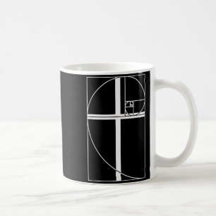 Caneca De Café Cruz da Proporção Áurea Cristã Sequência de Fibona