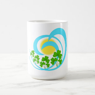 Caneca De Café Cruz da trevo irlandesa para o Dia de São Patrício