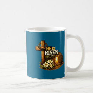 Caneca De Café Cruz de Páscoa ele ressuscitou Jesus cristãos home