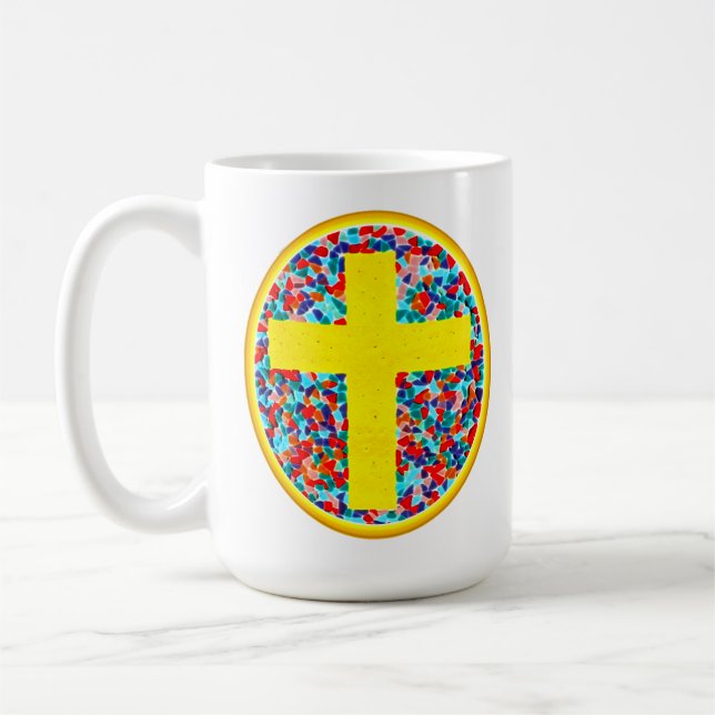 Caneca De Café Cruz de Vidro Estendida (com url web) (Esquerda)