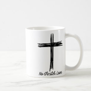 Caneca De Café Cruz Nenhum Amor Maior Páscoa Jesus Religiosos Hom
