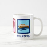 Caneca De Café Cruzeiros de Cruzeiro com Paz<br><div class="desc">Peace Love Cruise Navio. Um presente de linha de cruzeiro bonito para um trabalhador de um navio de cruzeiro a viajar no oceano. Legal tripulação de cruzeiro.</div>
