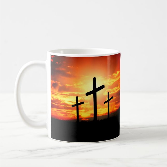 Caneca De Café Cruzes, Silhuetas Sunset Painting-67137 (Esquerda)