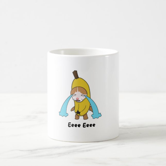 Caneca De Café Cry Banana Triste Gato Chorando Eee Eee (Centro)