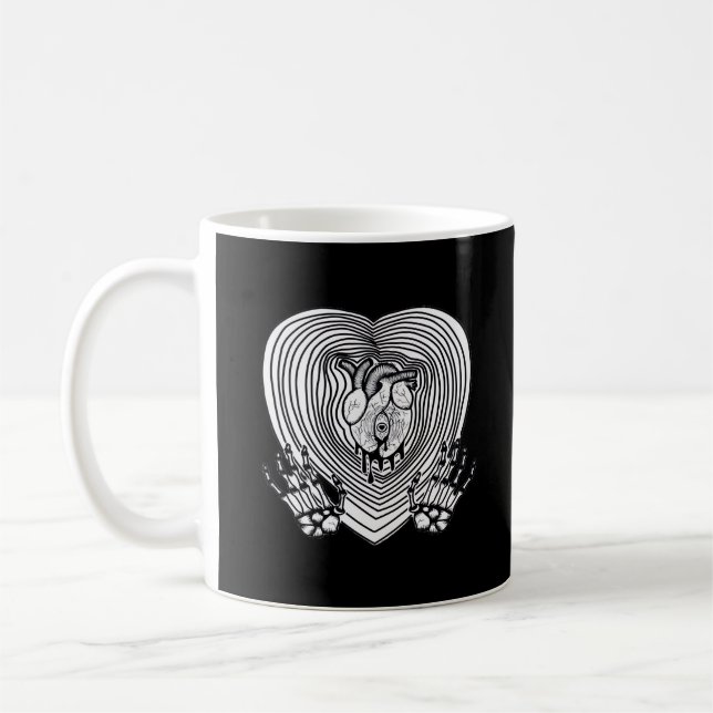 Caneca De Café Crying Heart Classic - Skeleton mãos Heart (Esquerda)