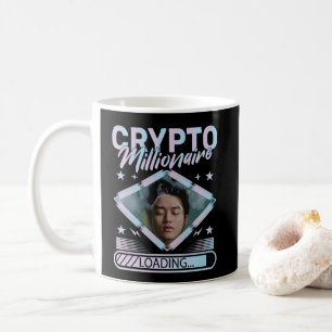 CANECA DE CAFÉ CRYPTO MILLIONAIRE CARREGANDO FOTO PERSONALIZADA