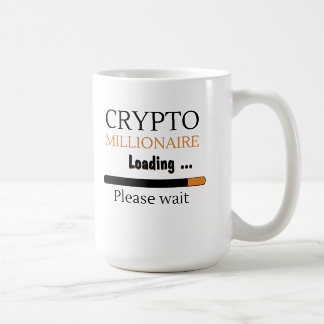 Caneca De Café Crypto Millionaire Loading engraçado trading nft (Direita)
