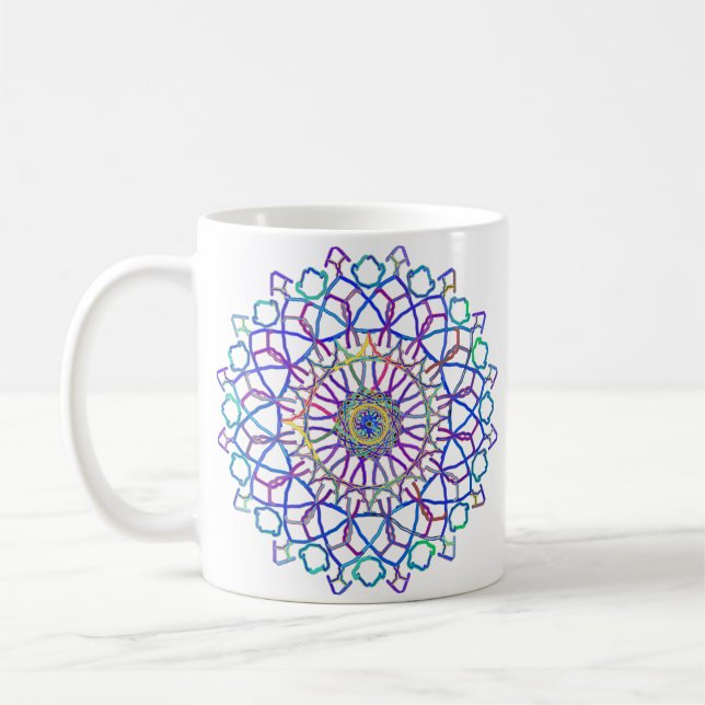 Caneca De Café Crystal Rainbow Mandala (Esquerda)