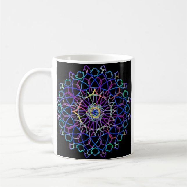 Caneca De Café Crystal Rainbow Mandala (Esquerda)
