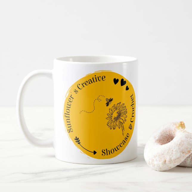 Caneca De Café CSC Sunflower HoneyBee Mug, 11 oz (Com Donut)