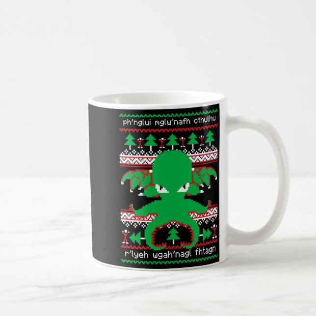 Caneca De Café Cthulhu Cultist Christmas Cthulhu Ugly Christmas S (Direita)