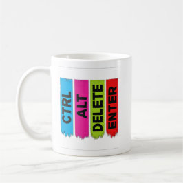 Caneca De Café CTRL ALT DELETE ENTER | Colorful Tech Humor