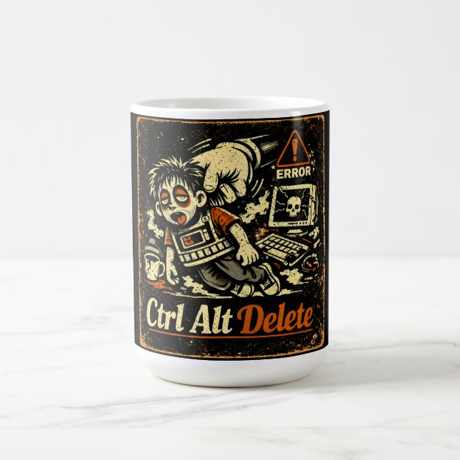 Caneca De Café Ctrl Alt Delete – Reinicie a Vida Humor de Tecnolo (Centro)