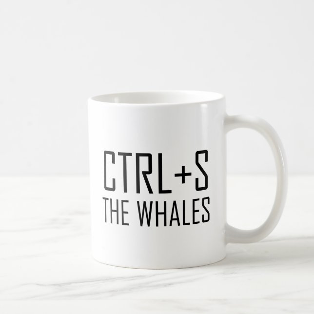 Caneca De Café CTRL + S As Baleias (Salvar As Baleias) (Direita)