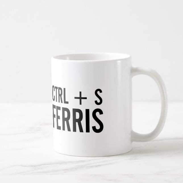 Caneca De Café CTRL + S (Salvar) Ferris Atalho de Teclado Trocadi (Direita)