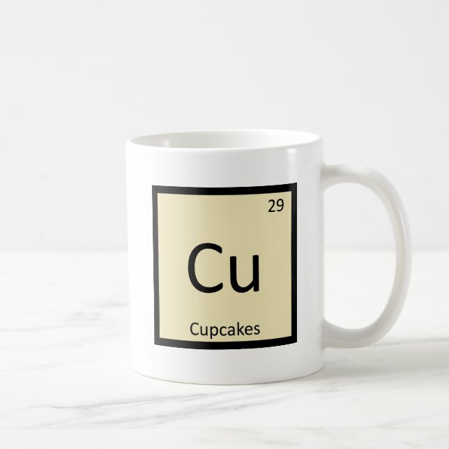 Caneca De Café Cu - Símbolo de Mesa Periódica de Química de Cupca (Direita)
