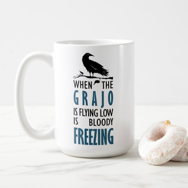 Caneca De Café Cuando el grajo vuela bajo (Com Donut)