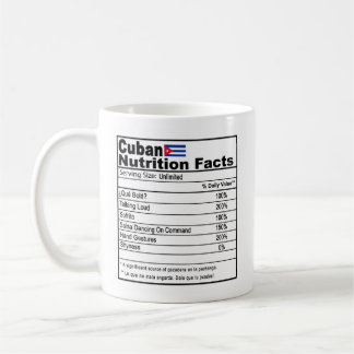 Caneca De Café Cubana Engraçada Fato de Nutrição Café