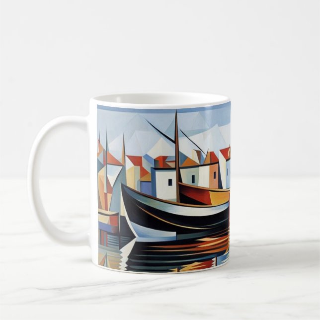 Caneca De Café Cubismo à Frente de Água (Esquerda)