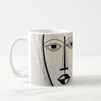 Caneca De Café Cubist Art face Mug - Design abstrato único