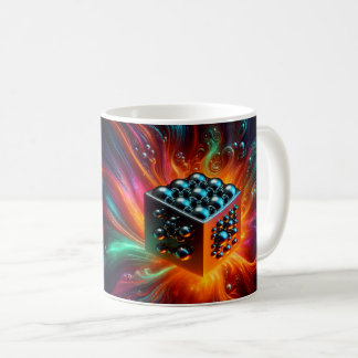 Caneca De Café Cubo de Energia Cósmica Abstrata