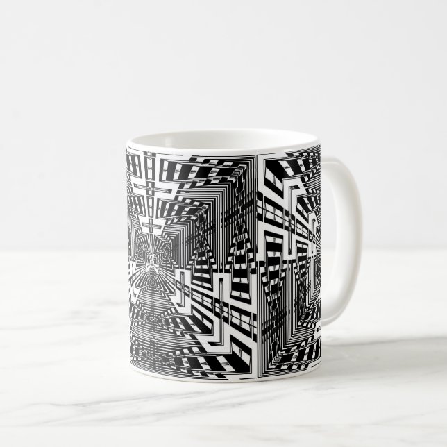 Caneca De Café Cubo de Reflexo Invertido (Frente Esquerda)