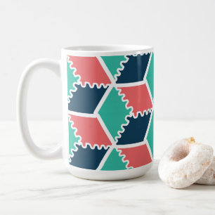 Caneca De Café Cubo Geométrico na moda Moderno