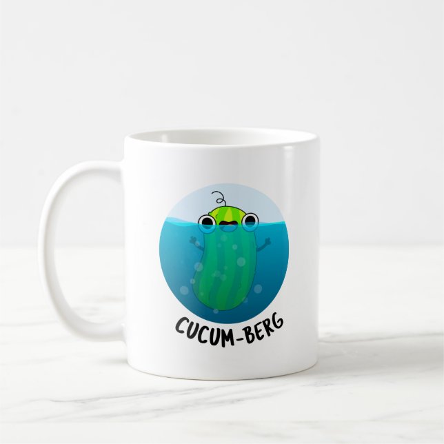 Caneca De Café Cucum-berg Engraçado Pepino Pun (Esquerda)
