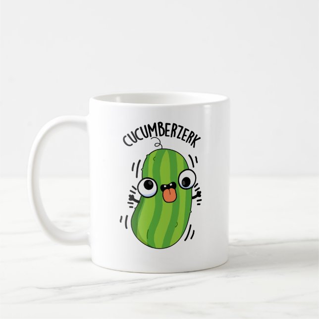 Caneca De Café Cucumberzerk Funny Berzerk Cucumber Pun (Esquerda)