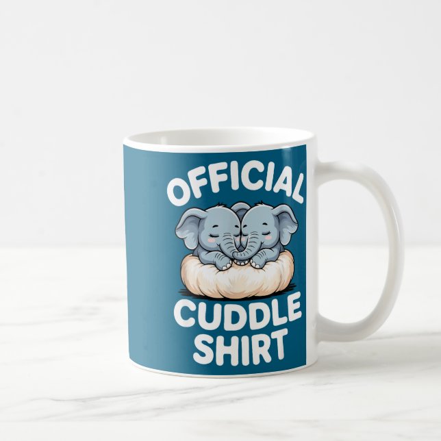 Caneca De Café Cuddle Shirt Cute Baby Elephant Snuggle  (Direita)