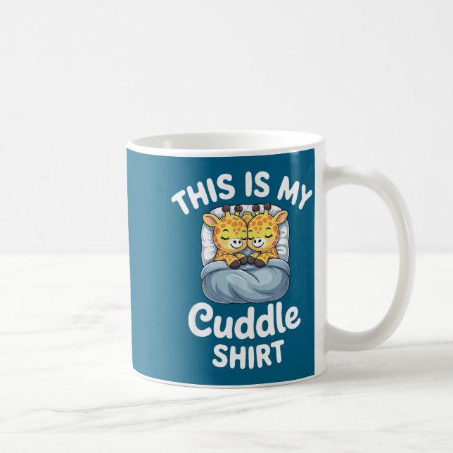 Caneca De Café Cuddle Shirt Cute Giraffes Funny Cozy  (Direita)