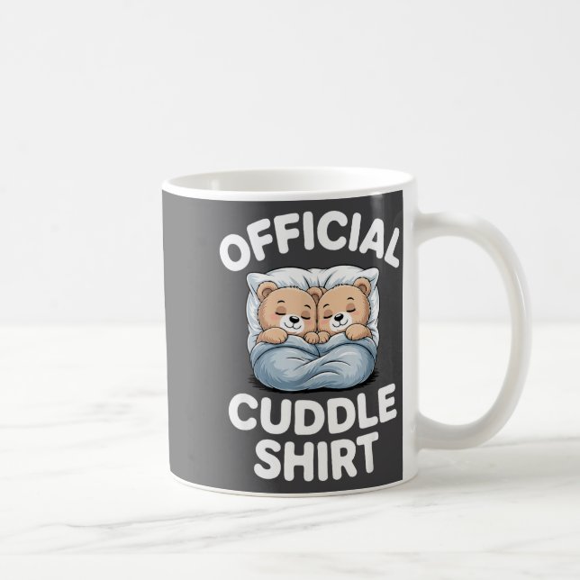 Caneca De Café Cuddle Shirt Cute Teddy Bear Sleepwear  (Direita)