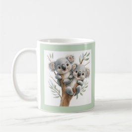Caneca De Café Cuddling Koala Bears Em Árvore, BFF, Personalizado