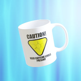 Caneca De Café Cuidado! Alto Nível de Cafeína Presente