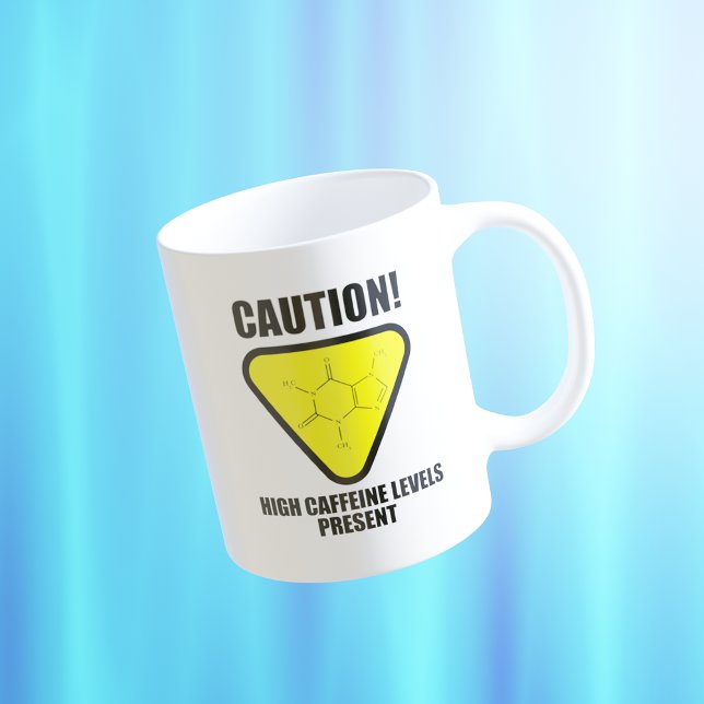 Caneca De Café Cuidado! Alto Nível de Cafeína Presente (Criador carregado)