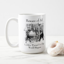 Caneca De Café Cuidado com a IA - os Luditas nos Avisaram