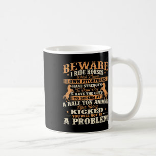 Caneca De Café Cuidado com Cavalos de Corrida - Cavalo Cavalo Cav
