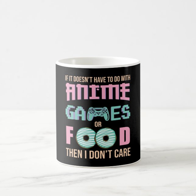 Caneca De Café Cuidado com Citação de Anime, Video Games e Comida (Centro)