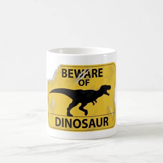 Caneca De Café Cuidado com o dinossauro (danificado) (Centro)
