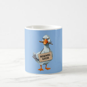 Caneca De Café Cuidado com os Gansos – Ganso Bravo Engraçado